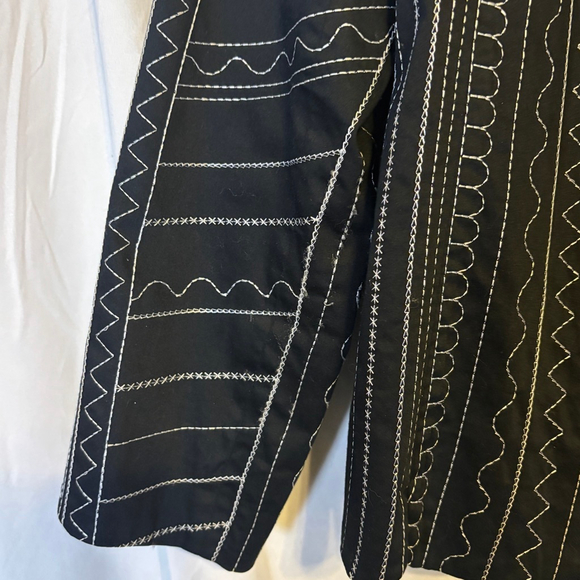 Izaro Embroidered Boho Jacket Black White Geometric XL - Picture 4 of 8